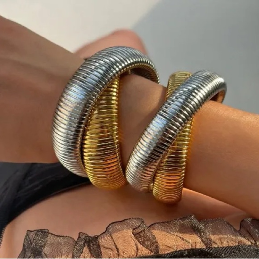 Elegant Silver and Gold Women's Bracelet Set